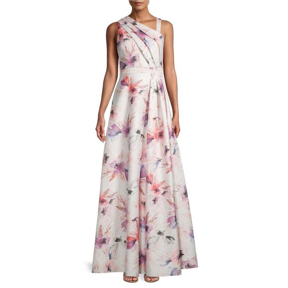 NWT Aidan Mattox Floral-Print Ball Gown $595